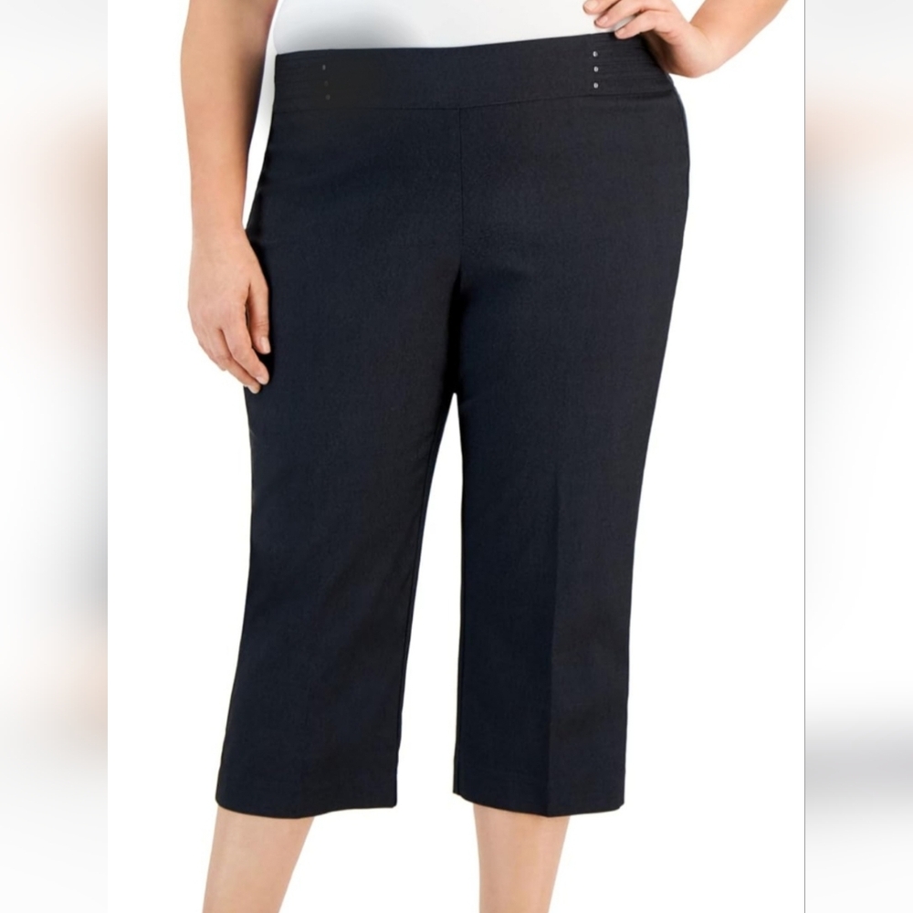 Alfani Navy Capri Pants Button Front‎